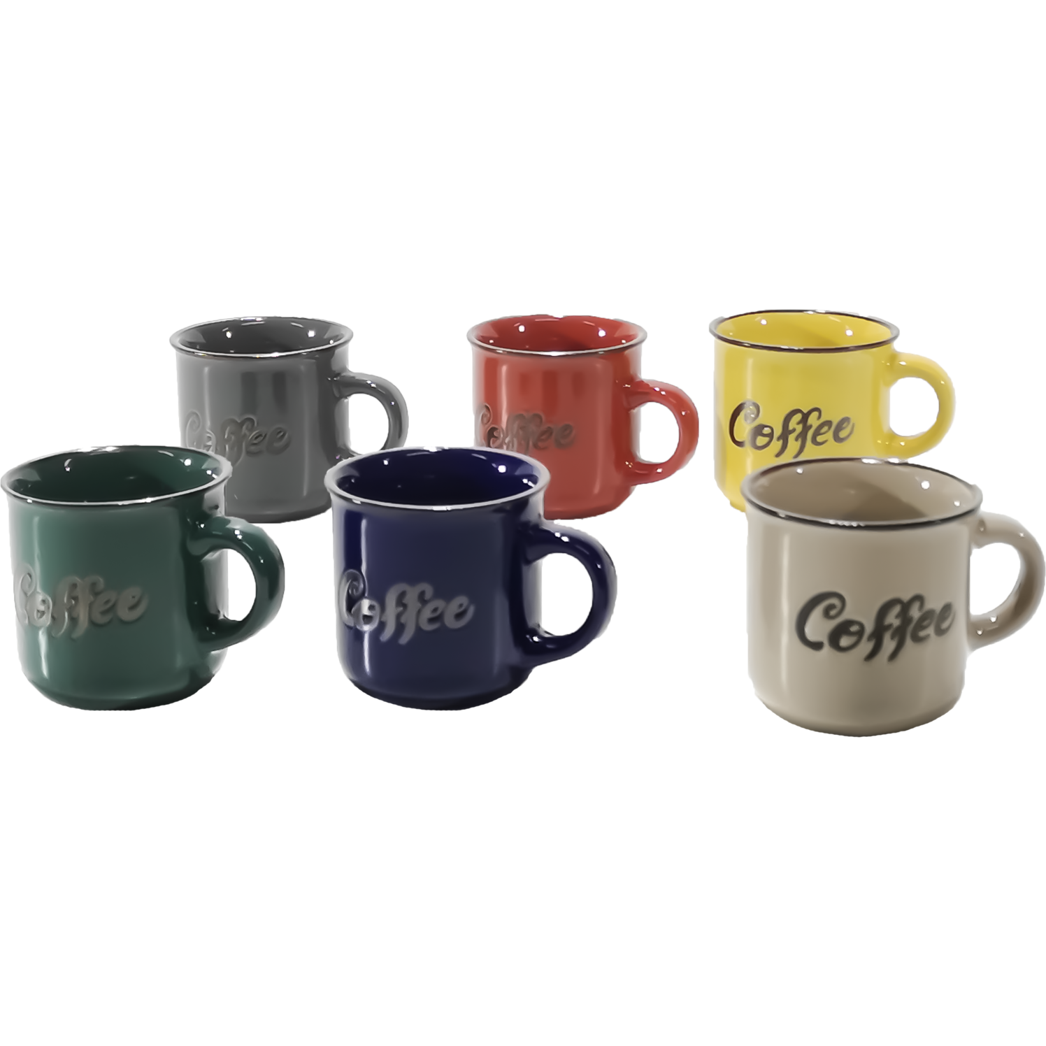 GUSTO CASA - Tazzine da caffè in stoneware colorate 12 cl - set 6 pezzi